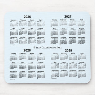 Alice Blue 4 Year Calendar by Janz 2026-2029  Mousepad