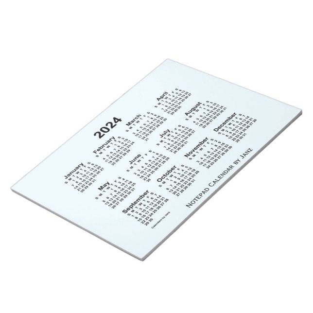 Alice Blue Calendar von Janz Large Notepad Notizblock (angewinkelt)