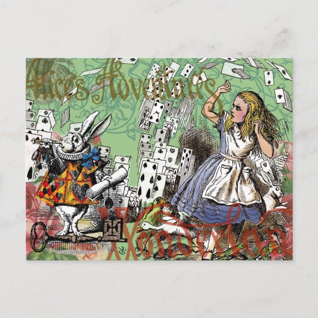 alice cartes merveille pays hatter lapin  (Devant)