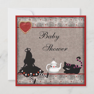 Alice & Cheshire Cat Baby shower Invitations de Te