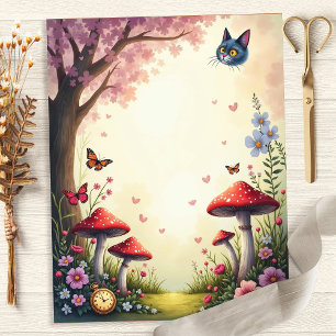 Alice Cheshire Cat Pilz Garten Scrapbook Papier