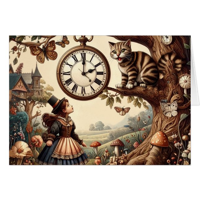 Alice & Cheshire Cat: Whimsical Wonderland Fantasy (Vorderseite (Horizontal))
