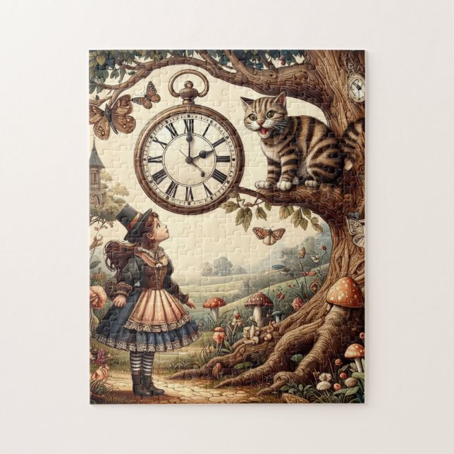 Alice & Cheshire Cat: Whimsical Wonderland Fantasy (Vertikal)