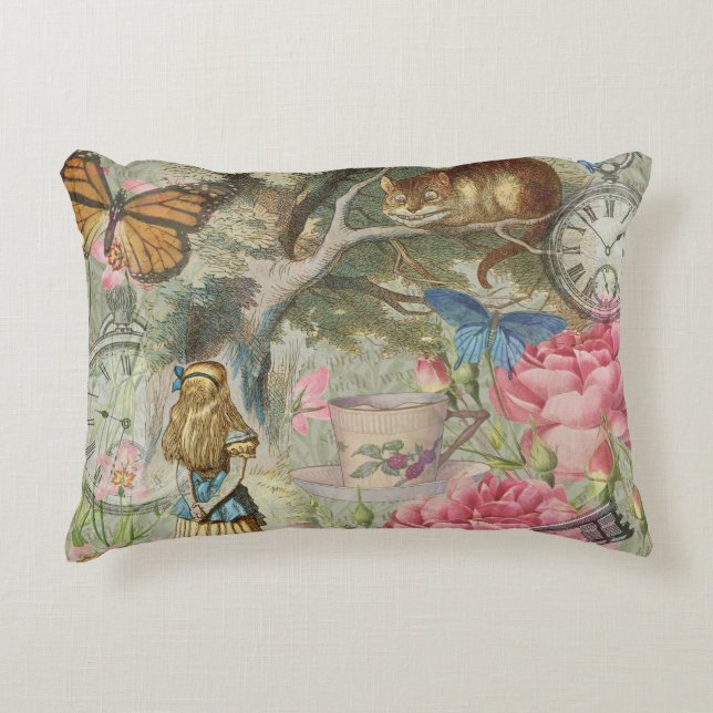 Alice Cheshire Cat Wonderland Tree Garden Dekokissen (Vorderseite)