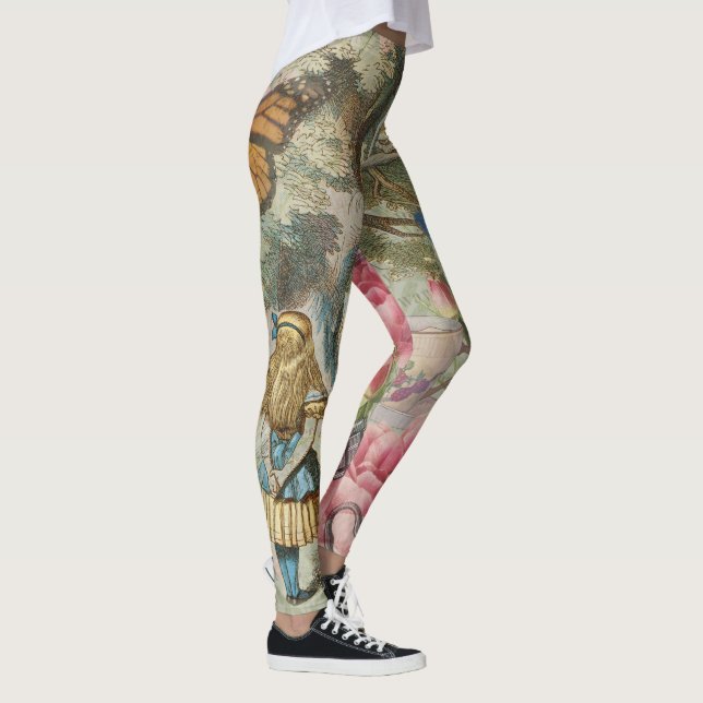 Alice Cheshire Cat Wonderland Tree Garden Leggings (Rechts)