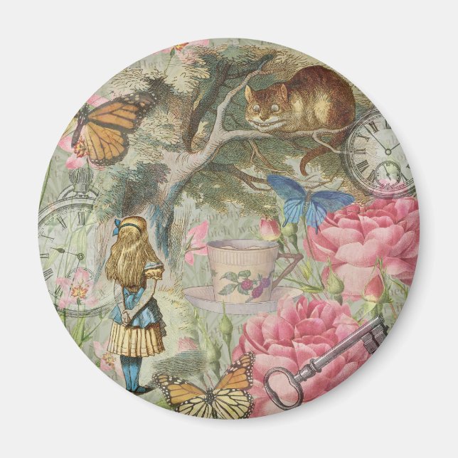 Alice Cheshire Cat Wonderland Tree Garden Magnet (Vorne)