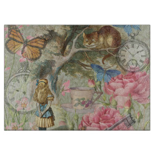 Alice Cheshire Cat Wonderland Tree Garden Schneidebrett
