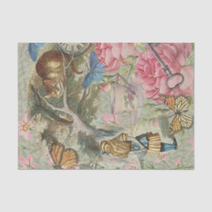 Alice Cheshire Cat Wunderland Baum Garten Seidenpapier
