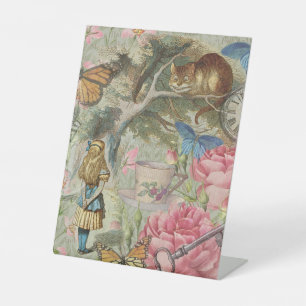 Alice Cheshire Cat Wunderland Baum Garten Sockelschild