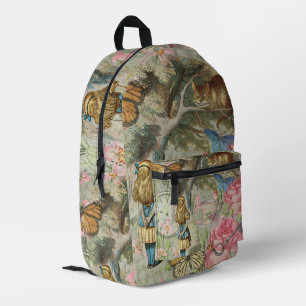 Alice Cheshire Cat Wunderland Baumgarten Bedruckter Rucksack