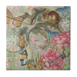 Alice Cheshire Cat Wunderland Baumgarten Fliese