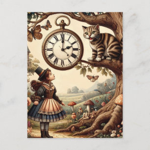 Alice & Cheshire Cat: Wunderliche Wunderland-Fanta Postkarte