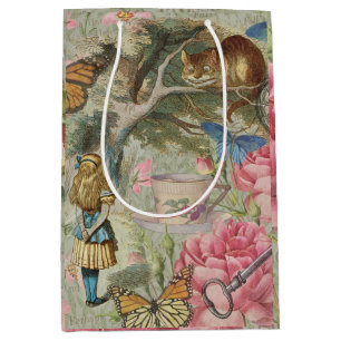 Alice Cheshire Katze Wonderland Baum Garten Mittlere Geschenktüte