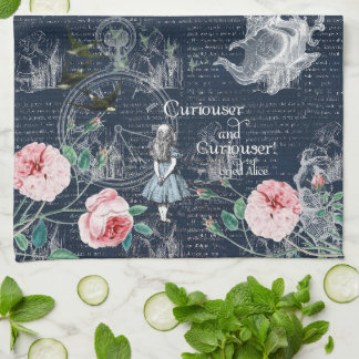 Alice Curioser Wunderland Blau Rosa Küchenhandtuch Geschirrtuch
