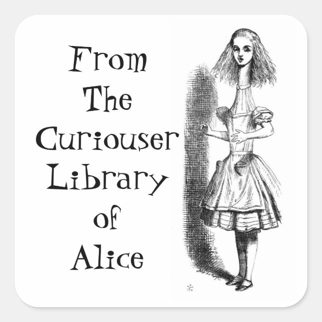 Alice Curiouser Buchzeichen Sticker (Vorderseite)