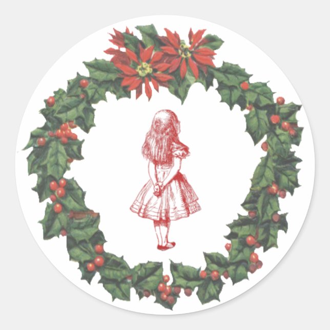 Alice dans des autocollants de Noël de guirlande (Devant)