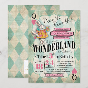 Alice dans des invitations d'anniversaire du pays