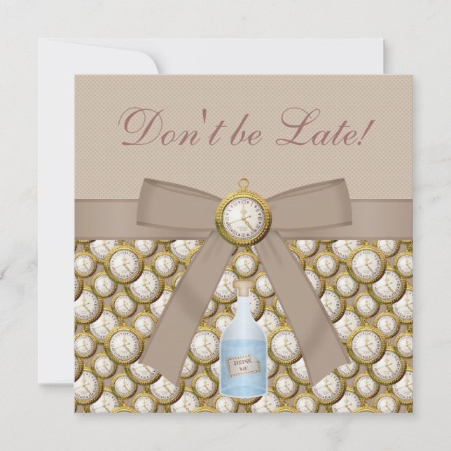 Alice dans des invitations de thé de baby shower (Devant)