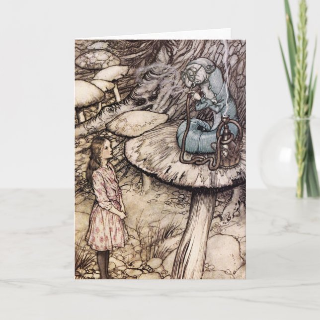 Alice dans la carte de voeux de Caterpillar du (Devant)