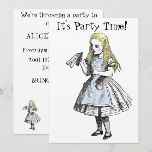 Alice dans la carte d'invitation de partie du pays