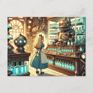 Alice dans la carte postale de l'appothèque Steamp