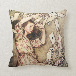 Alice dans le coussin de cartes de vol du pays des