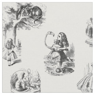 Alice dans le tissu noir et blanc du pays des