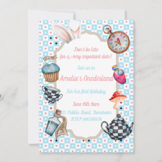 Alice dans l'Onederland Invitation pour le premier