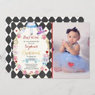 Alice dans ONE derland Anniversaire Invitation Tea