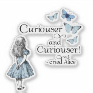 Alice dans un autocollant plus curieux de papillon