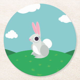 Alice das Kaninchen Runder Pappuntersetzer