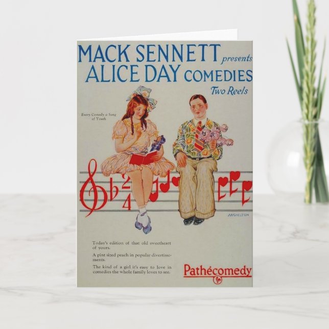 Alice Day comedies 1926 ad greeting card Karte (Vorderseite)