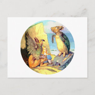 Alice, der Griffin und die Mock Turtle in Wunderla Postkarte