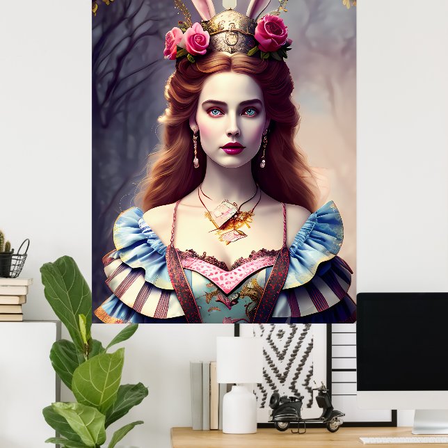 Alice der Kaninchenkönigin Poster (Heimbüro)