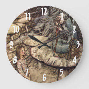 Alice & die Raupe Arthur Rackham Wanduhr