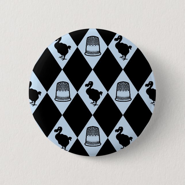 Alice Dodo und Thimble-Muster Button (Vorderseite)