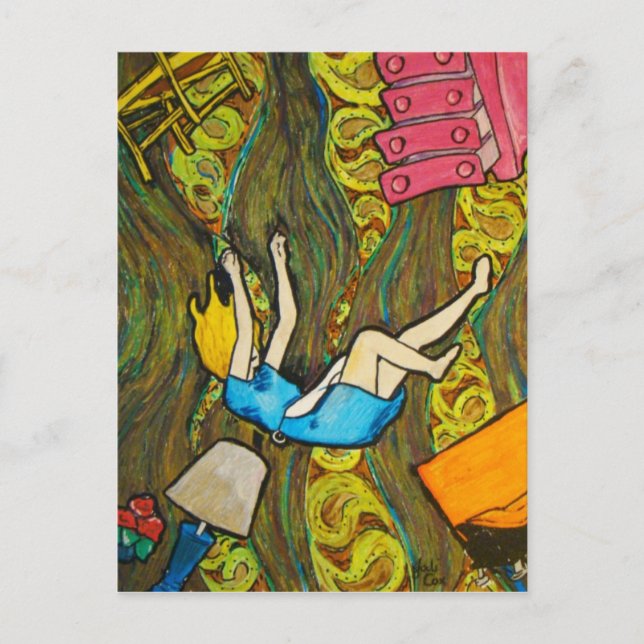 Alice Down the Rabbit Hole - Postcard Postkarte (Vorderseite)