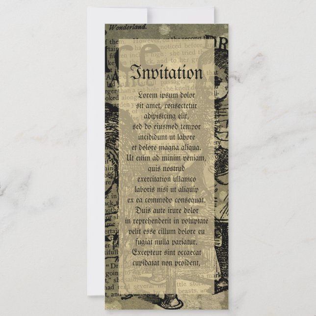 Alice Drink Me Collage Einladung (Vorderseite)