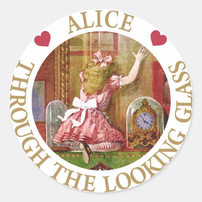Alice durch das aussehende Glas Runder Aufkleber (Vorderseite)