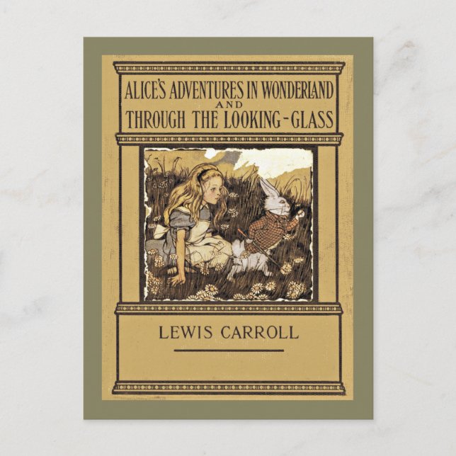 Alice durch das Blickglas Feiertagspostkarte (Vorderseite)