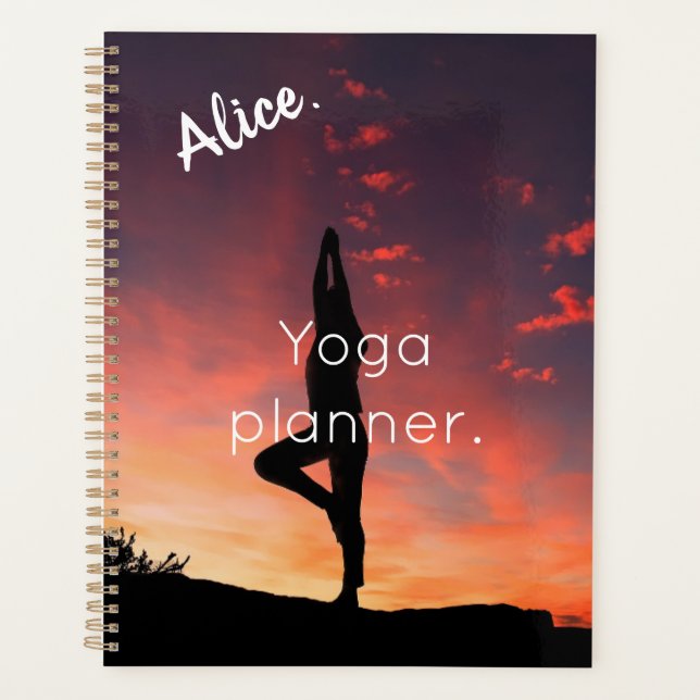 Alice. Elegante personalisieren Yoga Planer (Vorderseite)