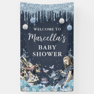 Alice en hiver Wonderland Baby shower bannière