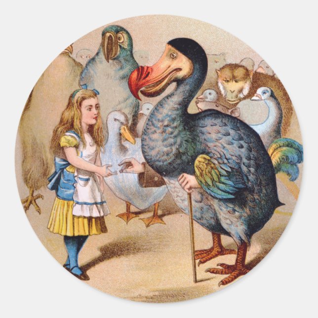 ALICE ERFÜLLT DIE DODO-BIRD RUNDER AUFKLEBER (Vorderseite)