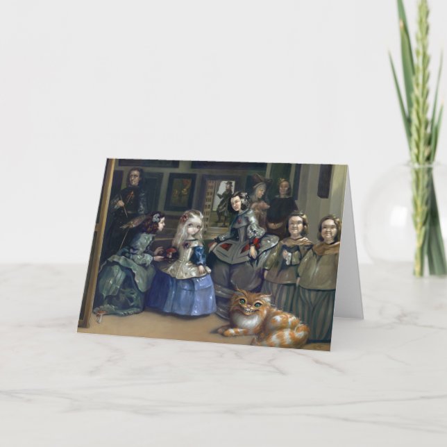 "Alice et carte de voeux de Las Meninas" (Devant)