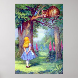 Alice et Cheshire Cat Poster en pleine couleur