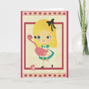 Alice et la carte de voeux de Flamant rose
