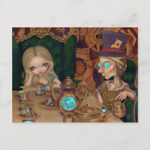 Alice et la carte postale steampunk Mad Hatter