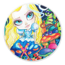 Alice et le bouton en céramique de Caterpillar