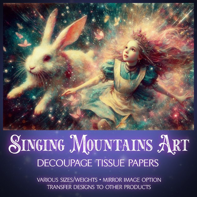 Alice fällt in Wunderland Fantasy Decoupage Seidenpapier (Von Creator hochgeladen)