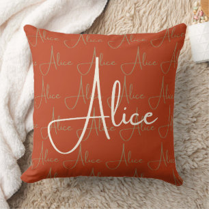 Alice Handwriting Name Pattern Kissen